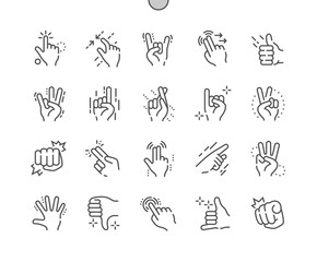 Gesture Well-crafted Pixel Perfect Vector Thin Line Icons 30 2x Grid for Web Graphics and Apps. Simple Minimal Pictogram