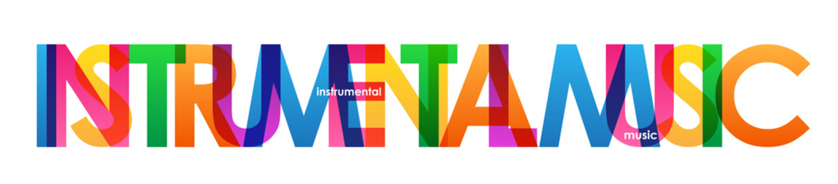 INSTRUMENTAL MUSIC colorful letters banner