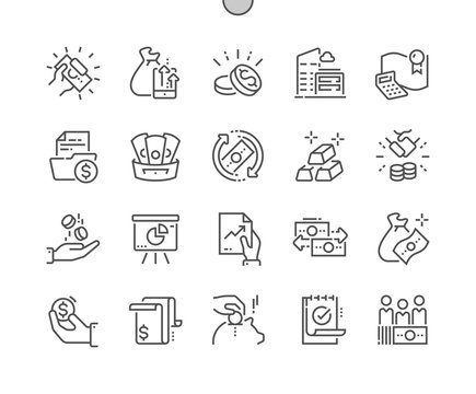 Finance Well-crafted Pixel Perfect Vector Thin Line Icons 30 2x Grid for Web Graphics and Apps. Simple Minimal Pictogram