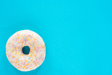 donuts on a beautiful colored background, pastel glamor colors