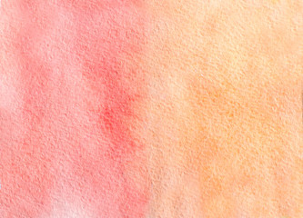 peach and orange watercolor ombre color background. hand draw illustration . colored like light red