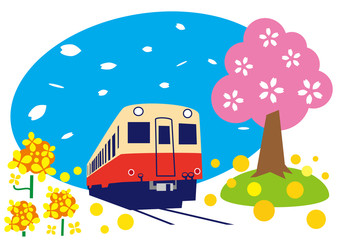 桜　菜の花　小湊鉄道