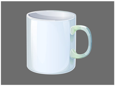 Vector white mug  standart - layout for souvenir