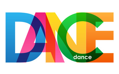 Naklejka premium DANCE Colourful Letters Icon