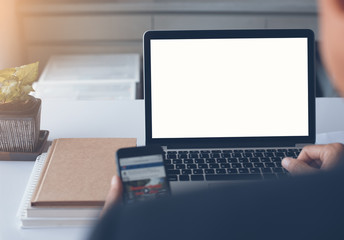 Fototapeta premium Businessman using mobile smartphone