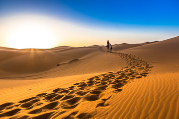 Naklejka premium Merzouga in the Sahara Desert in Morocco