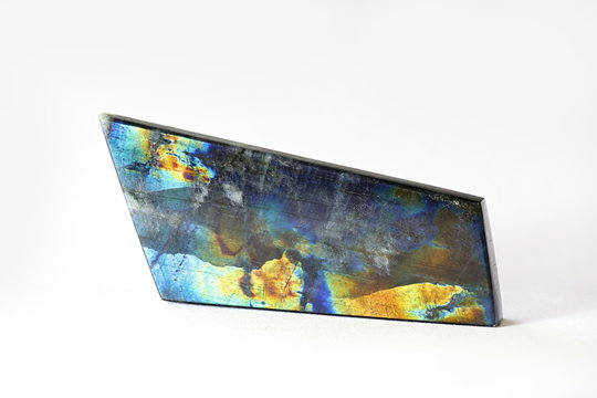 Colorful spectrolite or labradorite, a lapidary gemstone from Finland