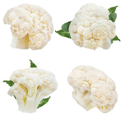 Fresh cauliflower isolated on white background with clipping path
