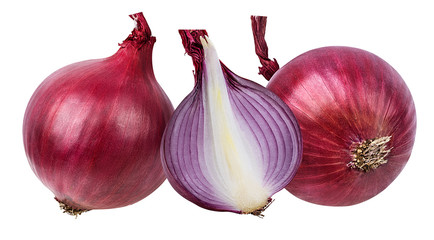 Fresh onion isolated on white background  with clipping path