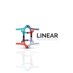 Abstract flower or star minimalistic linear icon, thin line geometric flat symbol for business icon design, abstract button or emblem