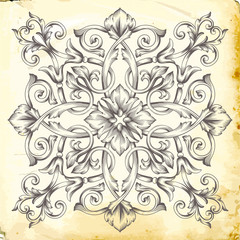 Vector baroque of vintage elements for design. 