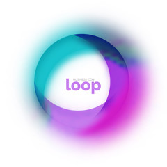 Loop circle business icon, created with glass transparent color shapes