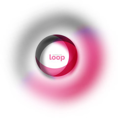 Loop circle business icon, created with glass transparent color shapes