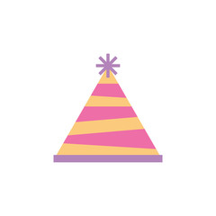 Fototapeta premium striped party hat decoration icon vector illustration