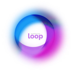 Loop circle business icon, created with glass transparent color shapes
