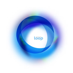 Loop circle business icon, created with glass transparent color shapes
