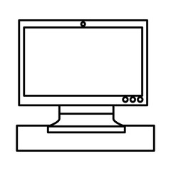 monitor screen computer technology device vector illustration outline design