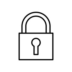security padlock close protection icon vector illustration outline design