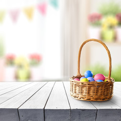 easter table background and free space for your decoration. 