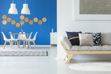 Simple blue-white interior