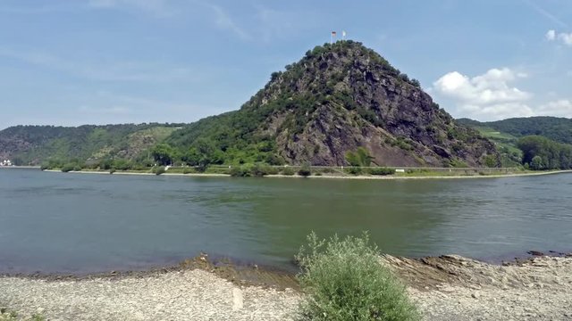 Rock of Loreley in St. Goarshausen time lapse, Germany