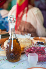 table with traditional old slavonic food