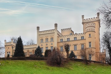 Facade of old palace in Swiebodzice Poland