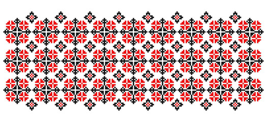 Traditional Romanian folk art knitted embroidery pattern