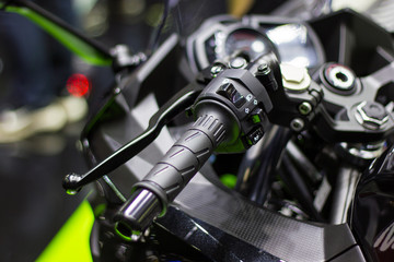 Fototapeta na wymiar Closeup - detail motorbike handle and buttons
