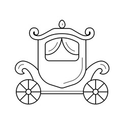 Vintage carriage line icon isolated on white background