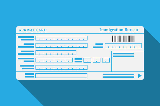 An arrival card icon vector flat design.