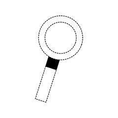 magnifier glass search find discovery vector illustration dotted line