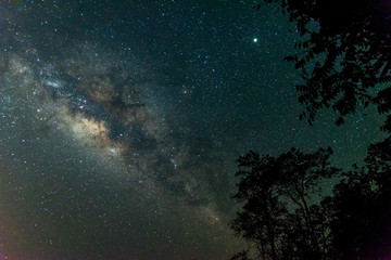 The beauty of the Milky Way in the universe is that many constellations and dust of stars.