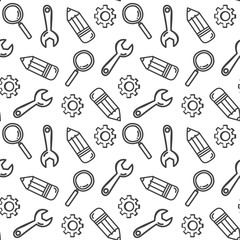 Hand-draw learns and develops seamless doodle background. Vector illustration.