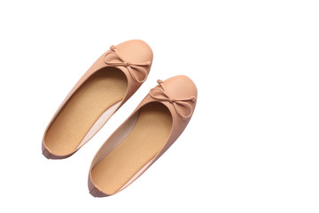 Pink woman shoes isolated on white background