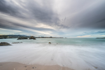 afternoon of clouds on the beach of Arnao