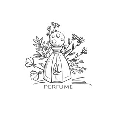 Fototapeta na wymiar Perfume sketch illustration