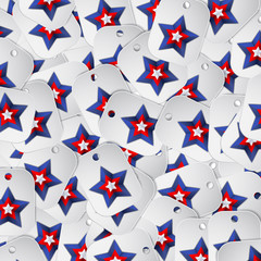 Fototapeta premium Army badge on scattered papers. Army badge vector for memorial day and patriot day. American background.