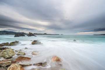 afternoon of clouds on the beach of Arnao