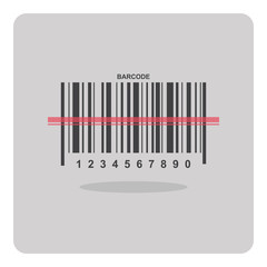 Vector design of flat icon, Bar code scanning on isolated background.