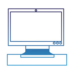 monitor screen computer technology device vector illustration degraded blue