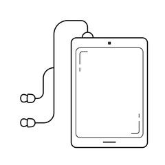 Music online vector line icon isolated on white background. Music online line icon for infographic, website or app. Icon designed on a grid system.