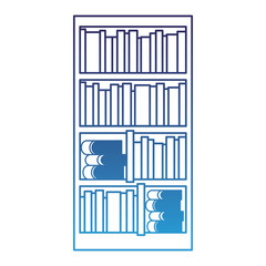 large bookcase with different books literature vector illustration degraded blue