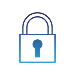 security padlock close protection icon vector illustration degraded blue
