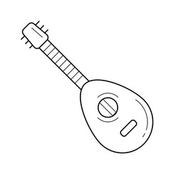 Mandolin vector line icon isolated on white background