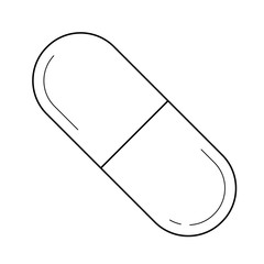 Pill vector line icon isolated on white background