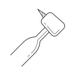 Dental drill vector line icon isolated on white background. Dental drill line icon for infographic, website or app. Icon designed on a grid system.