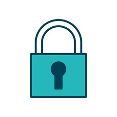 security padlock close protection icon vector illustration green design