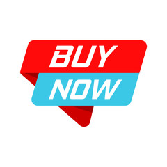 Buy now banner badge icon. Vector illustration. Business concept buy now pictogram.