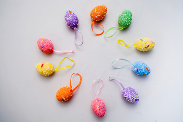 Colorful Easter eggs background